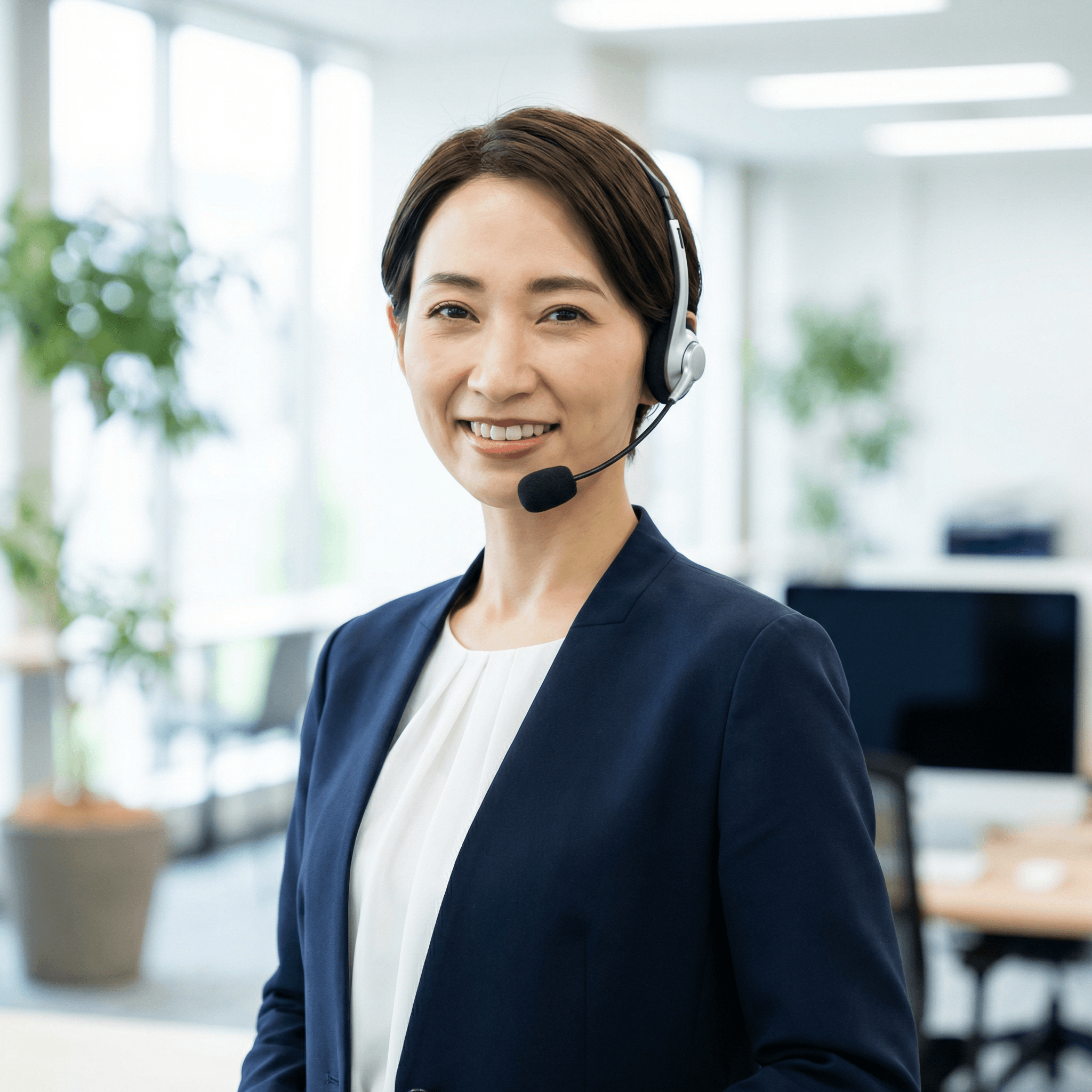 笑顔の女性サポートスタッフ